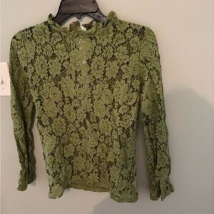 Green Lace Women's Top
